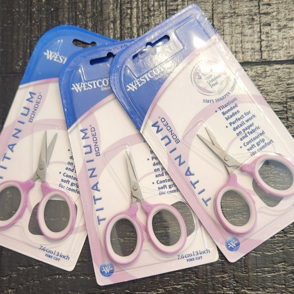 Westcott titanium scissors fine cut pack of 3